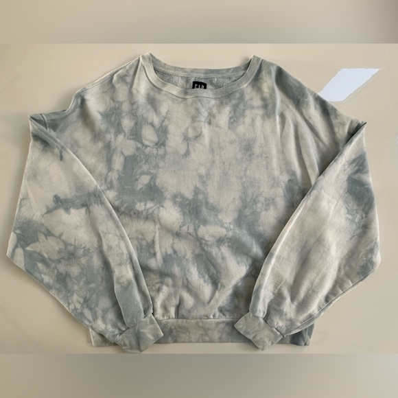 Gap tie dye blue white cloud sweatshirt size small tall - Picture 2 of 9